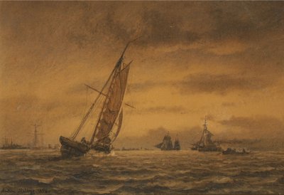 海上众多帆船 作者 安东梅尔比