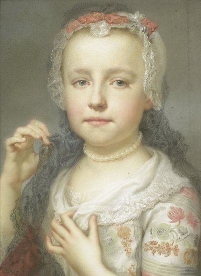 一个年轻女孩的肖像，可能是Julie Carlotta Mengs，艺术家的姐妹，1742-44 作者 安东·拉斐尔·蒙斯（Anton Raphael Mengs）
