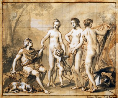 安东-拉斐尔-门格斯的《巴黎的审判》（The Judgment of Paris）。 作者 安东·拉斐尔·蒙斯（Anton Raphael Mengs）