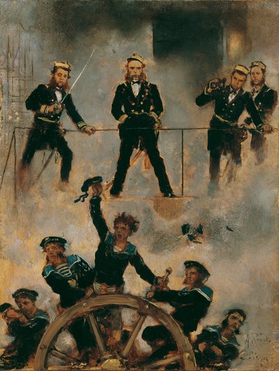 与泰格托夫在利萨，约 1880-82 年（布面油画） 作者 安东·罗马科
