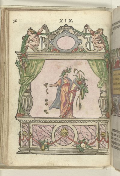 舞台上的 "慷慨"（Liberalitas）形象，1578 年 作者 安东尼·范·莱斯特