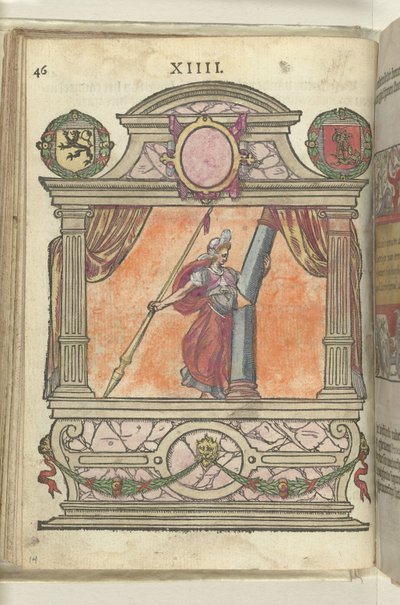 带有 "力"（Fortitudo）形象的舞台，1578 年 作者 安东尼·范·莱斯特