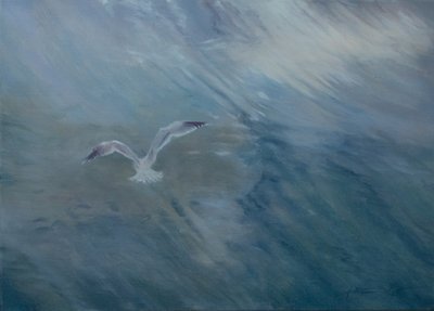 海鸥飞走，2012（布面油画） 作者 安东尼娅·迈亚特