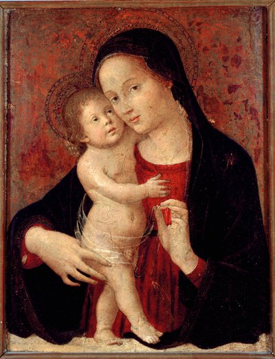 圣安东尼奥·阿奎利 (Antonio Aquili) 和安东尼奥·罗马诺 (Antoniazzo Romano)（活跃于 1461-1508 年左右）在木头上作画 46x37 基因，比安科宫广场 作者 罗马安东尼奥