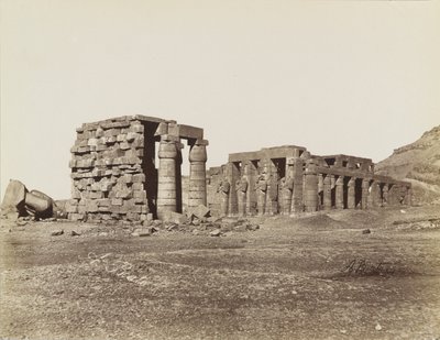 Ramesseum，底比斯的一般视图 作者 安东尼奥·比托（Antonio Beato）