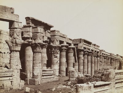 Philae, view from the southeast of the West Colonnade at the Temple of Isis 作者 安东尼奥·比托（Antonio Beato）