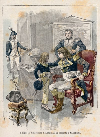 约瑟芬之子欧仁-德-博阿尔奈（1781-1824 年）在拿破仑面前的照片 作者 安东尼奥·博纳莫尔
