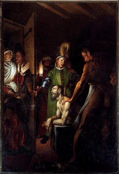 The Decollation of St. John the Baptist Painting by Antonio Campi (1524-1587) 1571 approx. Sun. 280x192 cm Church of San Paolo Converso in Milan 作者 安东尼奥·坎皮