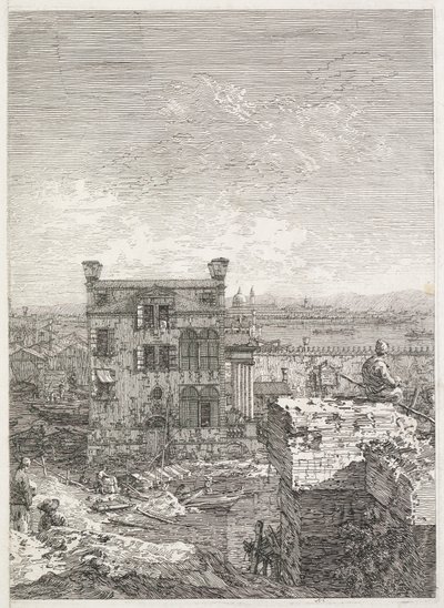 风景：六列包围的房屋，1735-1746年。 作者 乔瓦尼·安东尼奥运河（Canaletto）