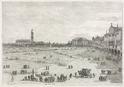 意见：Pràdella Valle，帕多瓦，1735-1746年。 作者 乔瓦尼·安东尼奥运河（Canaletto）