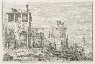 风景：马术纪念碑，1735-1746年。 作者 乔瓦尼·安东尼奥运河（Canaletto）