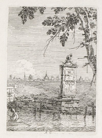 风景：树下的小纪念碑，1735-1746年。 作者 乔瓦尼·安东尼奥运河（Canaletto）