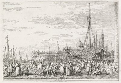 意见：Molo的市场，1735-1746年。 作者 乔瓦尼·安东尼奥运河（Canaletto）