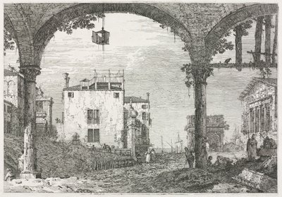 风景：带灯笼的门廊，1735-1746年。 作者 乔瓦尼·安东尼奥运河（Canaletto）