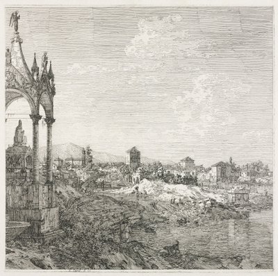 意见：主教的坟墓，1735-1746年。 作者 乔瓦尼·安东尼奥运河（Canaletto）
