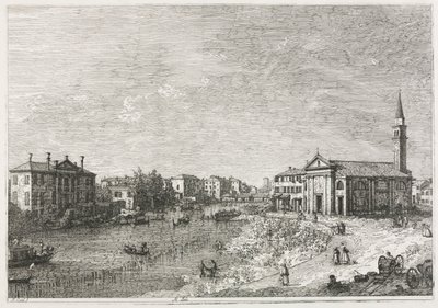 风景：多洛（Dolo），布伦塔镇（Brenta），威尼斯西部，1735-1746年的风景。 作者 乔瓦尼·安东尼奥运河（Canaletto）