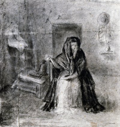 坐着的女人，安东尼奥-卡诺瓦（1757-1822）的作品，绘画 作者 安东尼奥·卡诺瓦