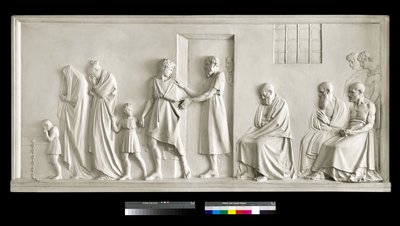 苏格拉底离开他的家人，1787-1790（石膏） 作者 安东尼奥·卡诺瓦