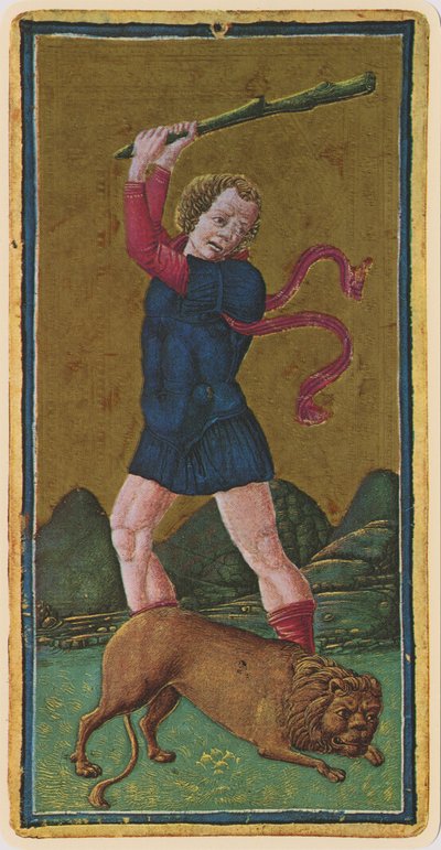 来自Visconti甲板的塔罗牌的力量，传真，1441-47 作者 安东尼奥·西科格纳拉