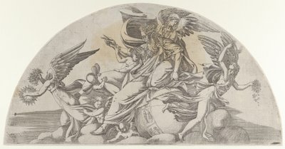 上帝坐在世界上，1540-45。 作者 安东尼奥·范图齐