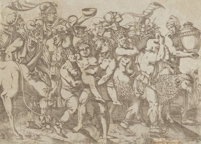Silenus Carried, 1543. 作者 安东尼奥·范图齐