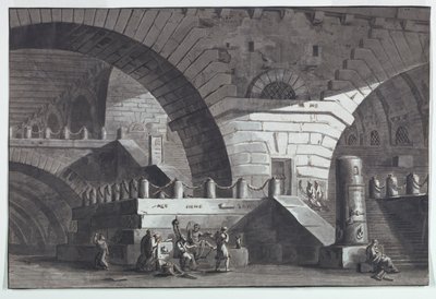舞台设计，苏格拉底之死的监狱内景 作者 Antonio Giuseppe Basoli