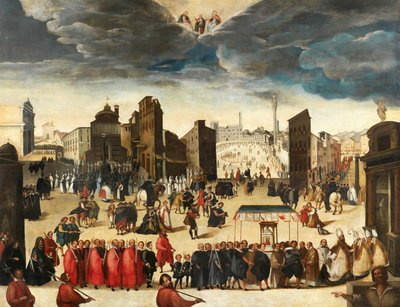 1611年10月23日，庆祝Insigne Collegiata di Santa Maria的祝圣仪式的游行队伍。 作者 安东尼奥·格雷戈里