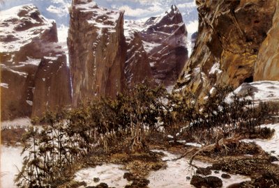Roncesvalles（或西班牙语中的 Roncesvalles）。 西班牙北部的风景。 Antoni MUNOZ i DEGRAIN (1841-1924) 的画作，19 世纪末。 布面油画。 西班牙，瓦伦西亚，Museo de Bellas Artes San Pio V。 作者 安东尼奥·穆尼奥斯·德格莱恩