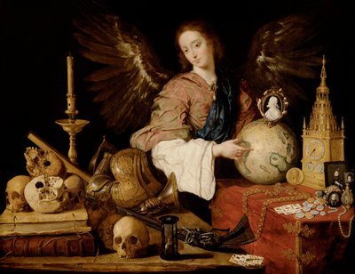 "" Allegorie de la Vanite "" ("" Allegory of Vanity "") 虚荣心和熄灭的蜡烛细节 - Antonio de Pereda y Salgado (1611-1678) 1634 Dim 139.5x174 cm 维也纳，艺术史博物馆 作者 安东尼奥·佩雷达·萨尔加多