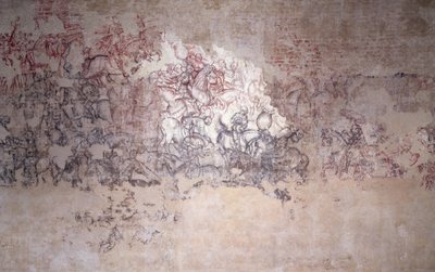 比武招亲，皮萨内罗厅（原普林西比厅）壁画碎片（Sinopia）。 作者 安东尼奥·皮萨内洛