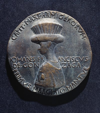 吉安弗兰西科-贡萨加（1395-1444）的铜牌，正面，由安东尼奥-迪-普西奥-皮萨诺设计，被称为皮萨内罗（约1395-1455），直径10.20厘米 作者 安东尼奥·皮萨内洛