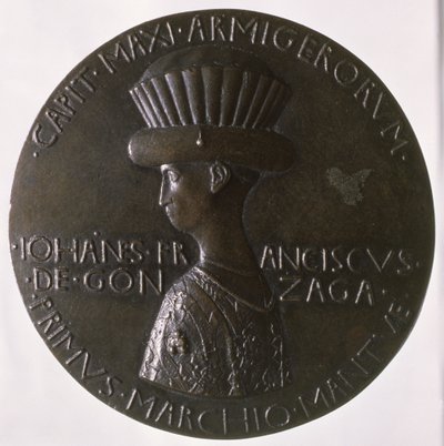 肖像奖章描绘Gianfrancesco Gonzaga（13945-1444）1446-8（青铜）（反向查看96844） 作者 Antonio Pisanello