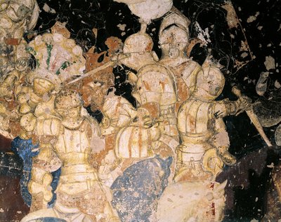 锦标赛-卢维泽普之战，安东尼奥-皮萨诺，又称皮萨内罗（1395年前-约1455年），壁画。细节。曼图亚公爵宫。 作者 安东尼奥·皮萨内洛