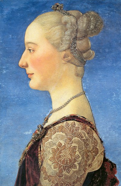 一位年轻女子的画像，1475年 作者 安东尼奥·波莱尤洛