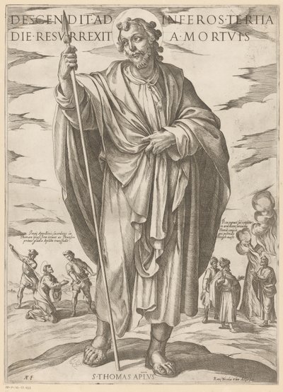 神圣的托马斯
Descendit ad inferos tertia die resurrexit a mortuis（物上标题）
Christus, Maria en de apostelen（系列标题） 作者 安东尼奥·坦佩斯塔