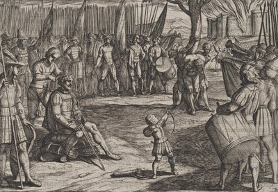 图版20：Civilis剪发，摘自《罗马人对巴达维亚人的战争》，1611年。 作者 安东尼奥·坦佩斯塔