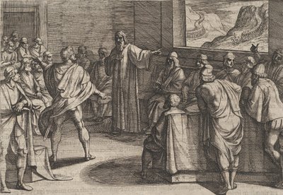 图版23：关于在罗马人的新部队越过......时应采取何种措施的会议，1611年。 作者 Antonio Tempesta