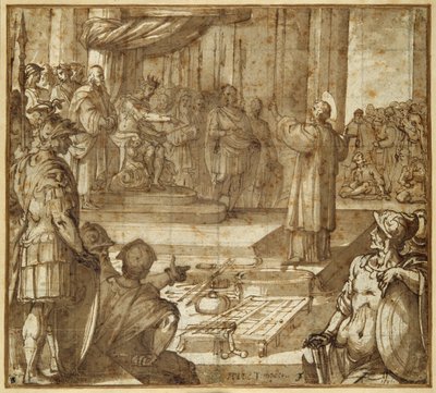 St Lawrence discourses in the presence of the Prefect Decius 作者 安东尼奥·坦佩斯塔