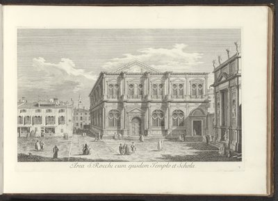 威尼斯坎波圣洛克景观
区域 S. Rocchi cum ejusdem Templo et Schola（物体上的标题）
威尼斯建筑和广场景观（系列标题）
Urbis Venetiarum prospectus celebriores, ex Antonii Canal tabulis XXXVIII aere expressi ab Ant 作者 卡纳莱托