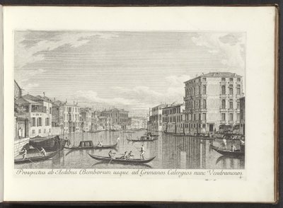 威尼斯大运河、本博宫和文德拉明-卡勒基宫景观
Prospectus ad Aedibus Bemborum usque ad Grimanos Calergios nunc Vendramenos（物上标题）
威尼斯名胜古迹，前安东尼运河图三十八页（英文 作者 卡纳莱托