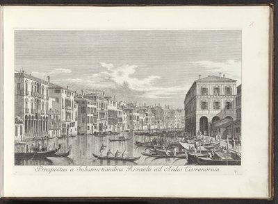 威尼斯大运河的历史
Prospectus a Substructionibus Rivoalti ad Aedes Civranorum（物品上的标题）
Urbis Venetiarum prospectus celebriores, ex Antonii Canal tabulis XXXVIII aere expressi ab Antonio Vissentini in partes tres distributi. 作者 卡纳莱托