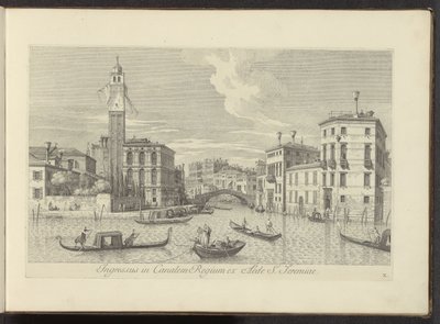 Gezicht op het Cannaregio en Palazzo Labia te Venetië
Ingressus in Canalem Regium ex aede S. Jeremiae (title on object)
Urbis Venetiarum prospectus celebriores, ex Antonii Canal tabulis XXXVIII aere expressi ab Antonio Vissentini in partes tres distribut 作者 卡纳莱托