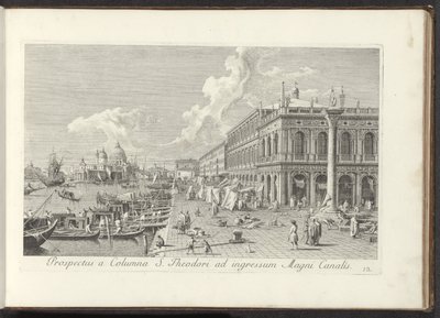 Hoek van het San Marcoplein met de Biblioteca Marciana
Prospectus a Columna S. Theodori ad ingressum Magni Canalis（物品上的标题）
Urbis Venetiarum prospectus celebriores, ex Antonii Canal tabulis XXXVIII aere expressi ab Antonio Vissentini in partes t 作者 卡纳莱托