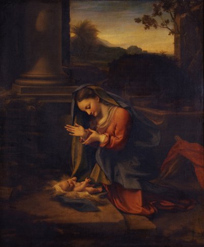 麦当娜崇拜孩子，c。 1525 作者 安东尼奥·达·科雷焦