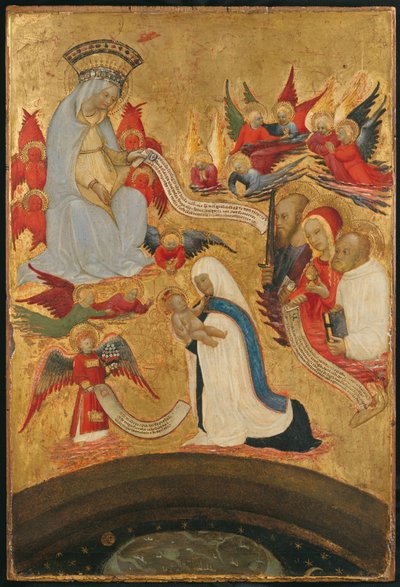 Santa Francesca Romana手持基督儿童，约1445年。 作者 安东尼奥·德尔·马萨罗·达·维泰博