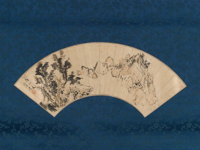 在山间峡谷边准备茶水，1825年。 作者 青木木北
