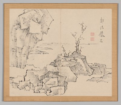 Ikeno Taiga之后的景观研究双专辑，第1卷，第23页，18世纪。 作者 青木宿也