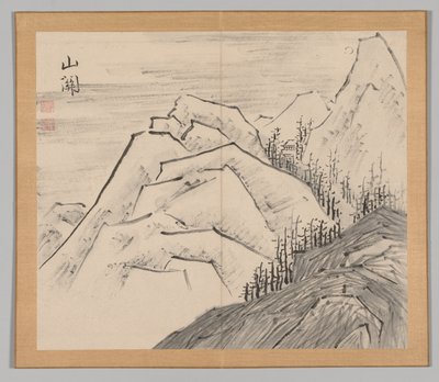 Ikeno Taiga之后的景观研究双专辑，第1卷，第29叶，18世纪。 作者 青木宿也