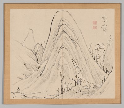 Ikeno Taiga之后的景观研究双专辑，第1卷，第33页，18世纪。 作者 青木宿也