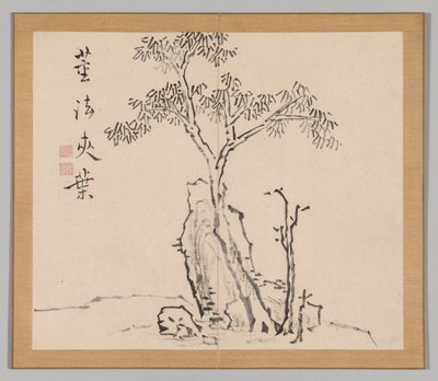 Ikeno Taiga之后的景观研究双专辑，第1卷，第4页，18世纪。 作者 青木宿也